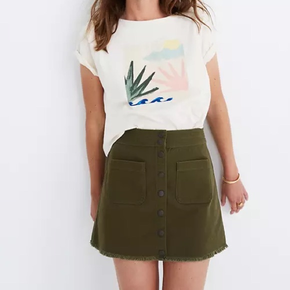 Madewell Raw-Hem A-Line Mini Skirt - Picture 1 of 4